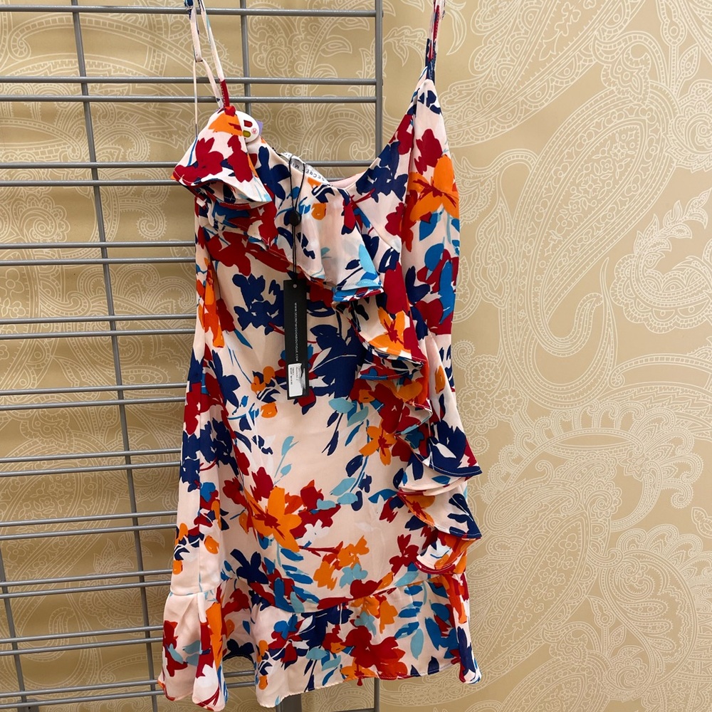 Secret Mission Floral Ruffle Mini Dress S fits 00